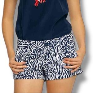 Lilly Pulitzer The Walsh Short Night Swimming Navy Blue & White Cotton Shorts 2